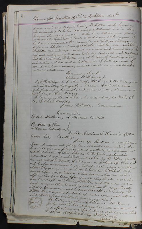 Delaware County Ohio Will Records Vol. 5 1869-1876 (p. 39)