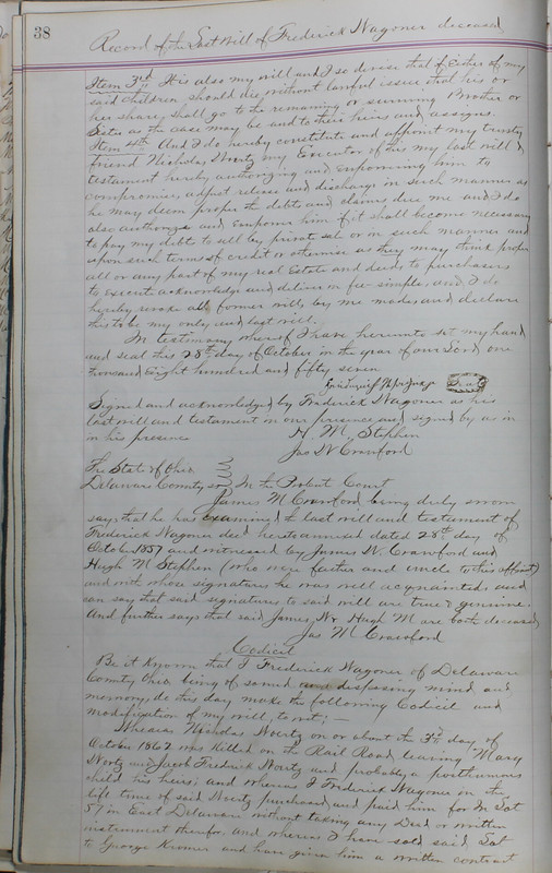 Delaware County Ohio Will Records Vol. 5 1869-1876 (p. 71)