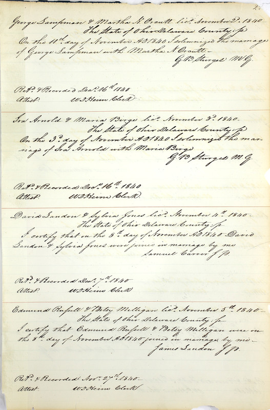 Marriage Records Vol.1 1835-1845 (p. 249)