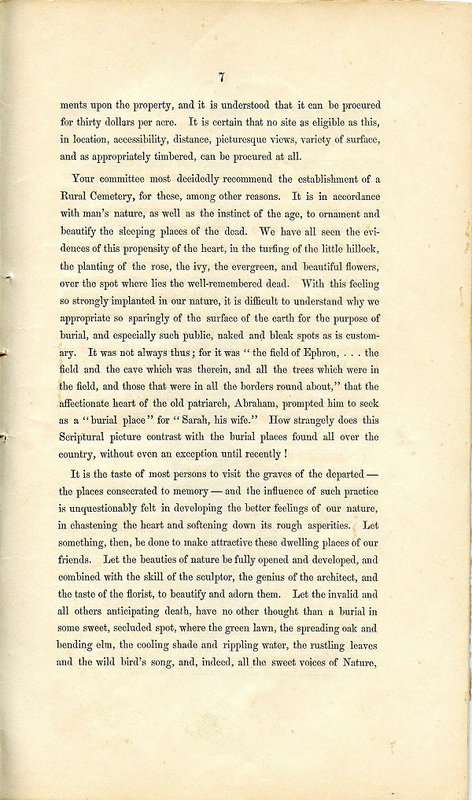 Rules and Regulations and Articles of Association of Oak Grove Cemetery (p. 10)