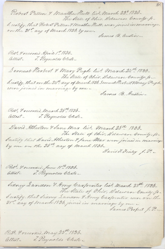 Marriage Records Vol.1 1835-1845 (p. 45)