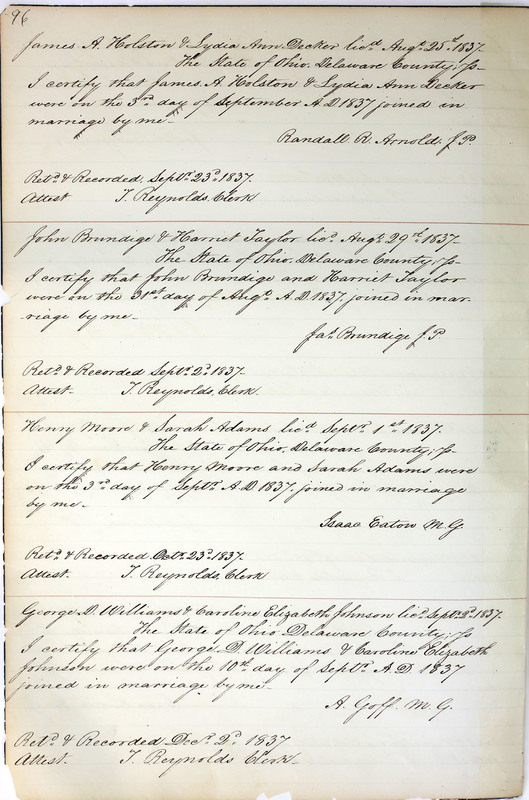 Marriage Records Vol.1 1835-1845 (p. 100)