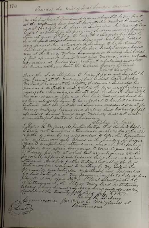 Delaware County Ohio Will Records Vol. 5 1869-1876 (p. 209)