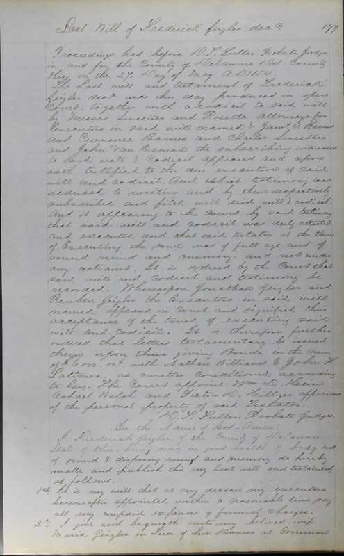 Delaware County Ohio Will Records Vol. 3 1850-1859 (p. 231)