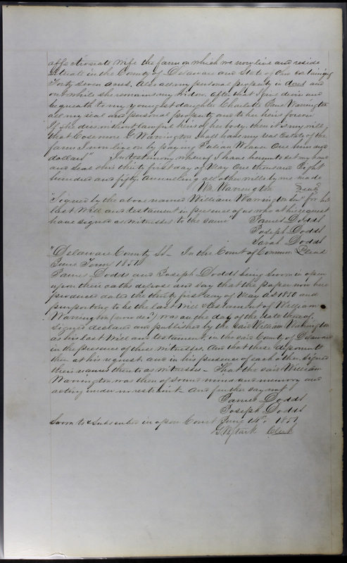 Delaware County Ohio Will Records Vol. 3 1850-1859 (p. 89)