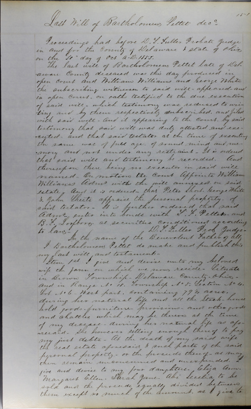 Delaware County Ohio Will Records Vol. 3 1850-1859 (p. 203)