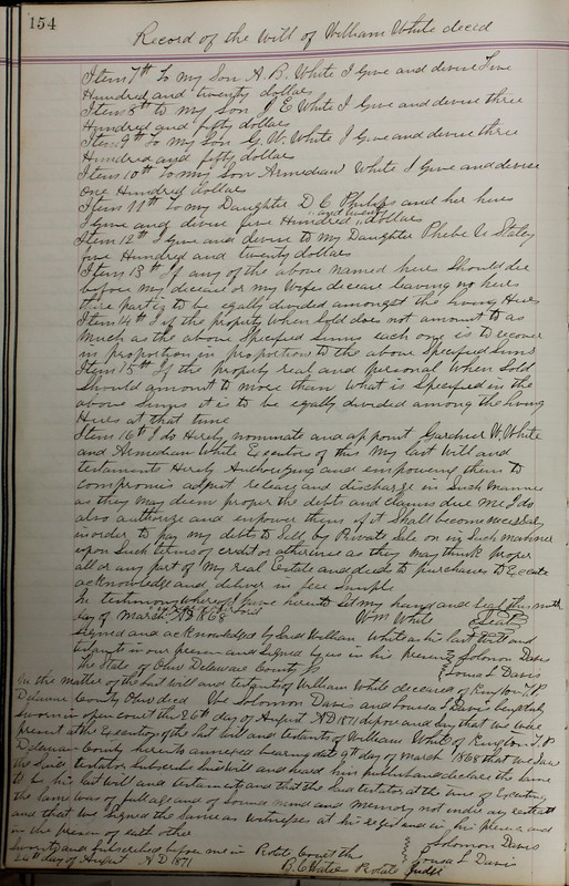 Delaware County Ohio Will Records Vol. 5 1869-1876 (p. 187)