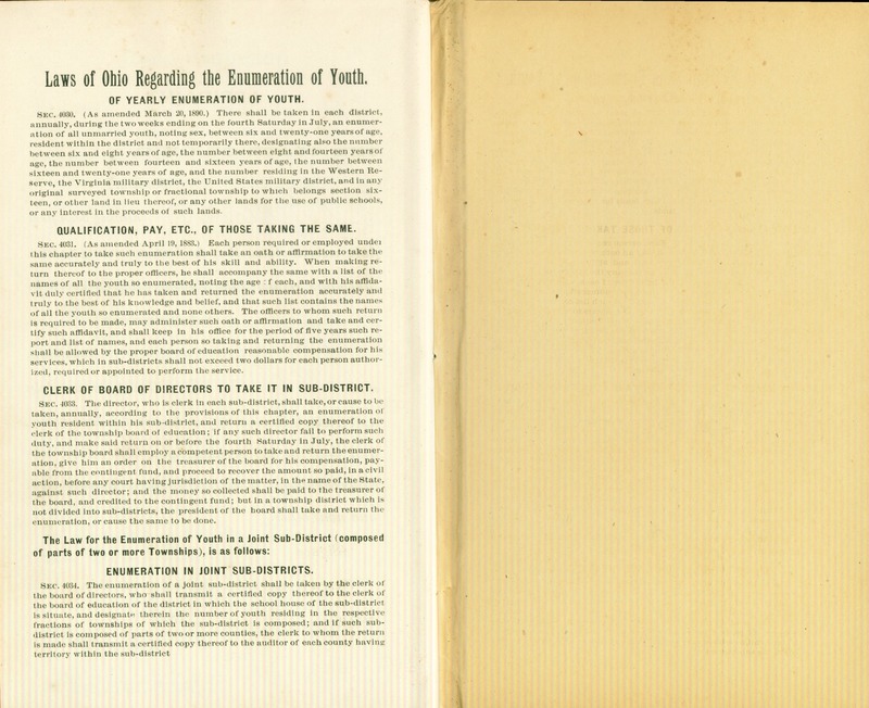 Harlem Township Enumeration of Youth Sub-District 9, July 27, 1893  (p. 6)