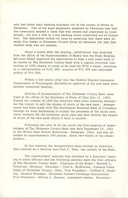 Delaware County Bank 1950-1975 (p. 3)