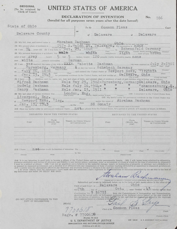 Naturalization Records Delaware County OH (p. 78)