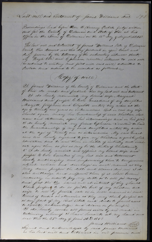 Delaware County Ohio Will Records Vol. 3 1850-1859 (p. 444)