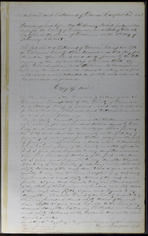 Delaware County Ohio Will Records Vol. 3 1850-1859 (p. 454)