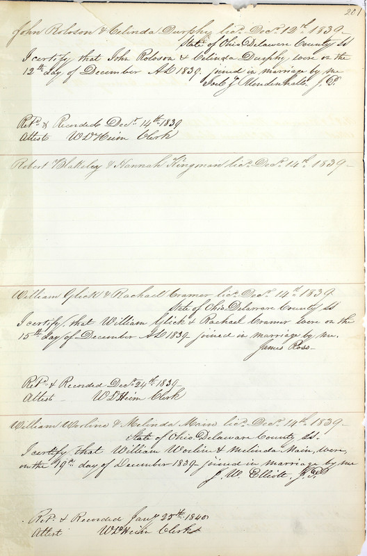 Marriage Records Vol.1 1835-1845 (p. 205)