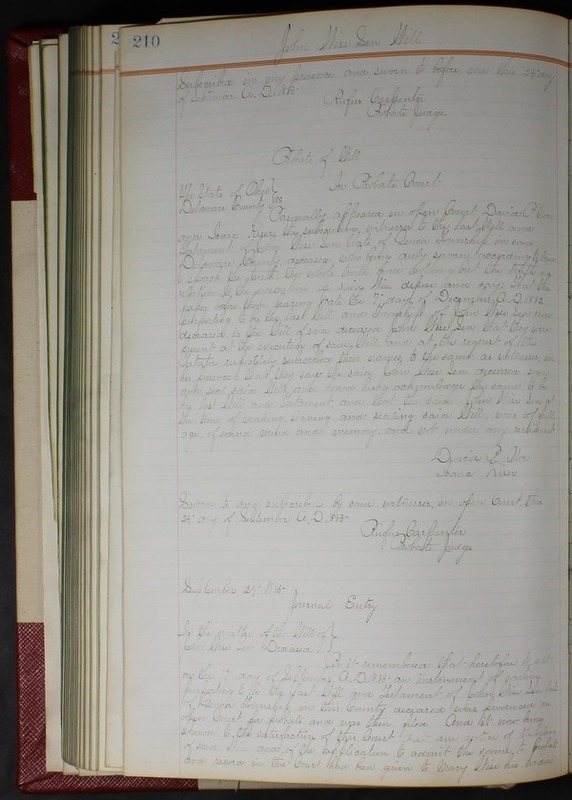 Delaware County Ohio Will Records Vol. 7 1883-1887 (p. 270)