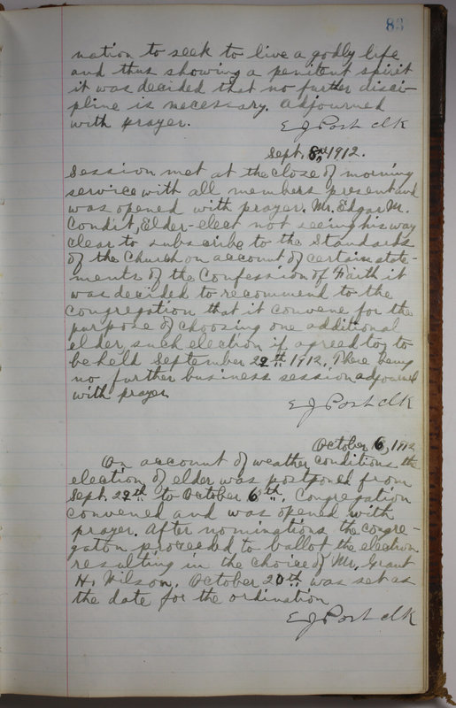 Sessional Records of the 1st Presbyterian Church of Trenton Delaware County Ohio 1873-1937 (p. 87)