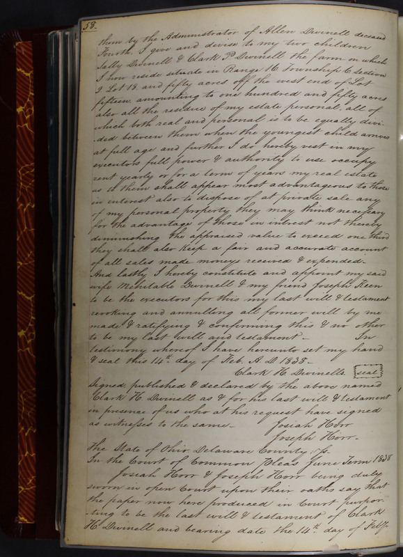 Delaware County Ohio Will Records Vol. 2 1835-1850 (p. 103)