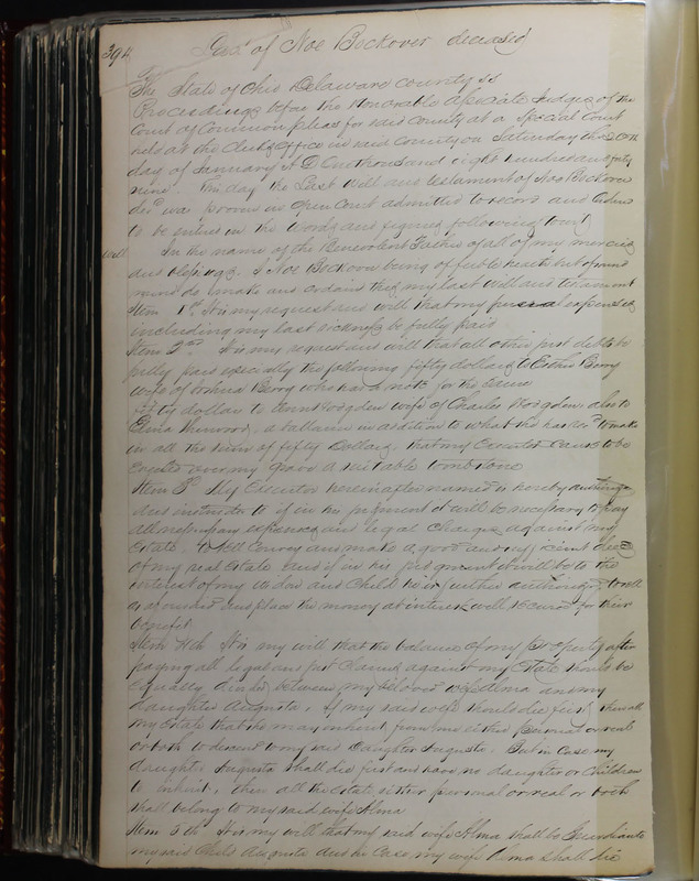 Delaware County Ohio Will Records Vol. 2 1835-1850 (p. 443)