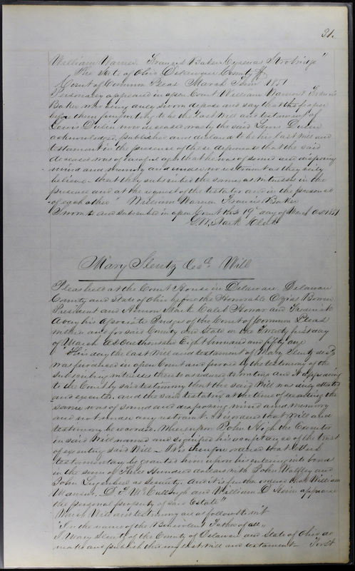 Delaware County Ohio Will Records Vol. 3 1850-1859 (p. 83)