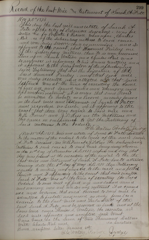 Delaware County Ohio Will Records Vol. 5 1869-1876 (p. 332)