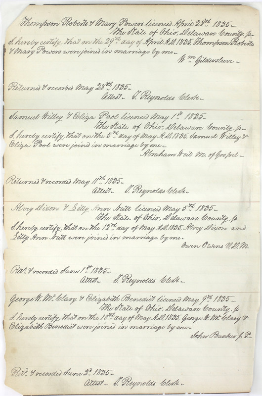 Marriage Records Vol.1 1835-1845 (p. 16)