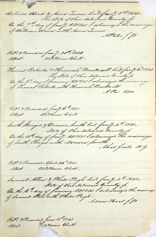 Marriage Records Vol.1 1835-1845 (p. 261)