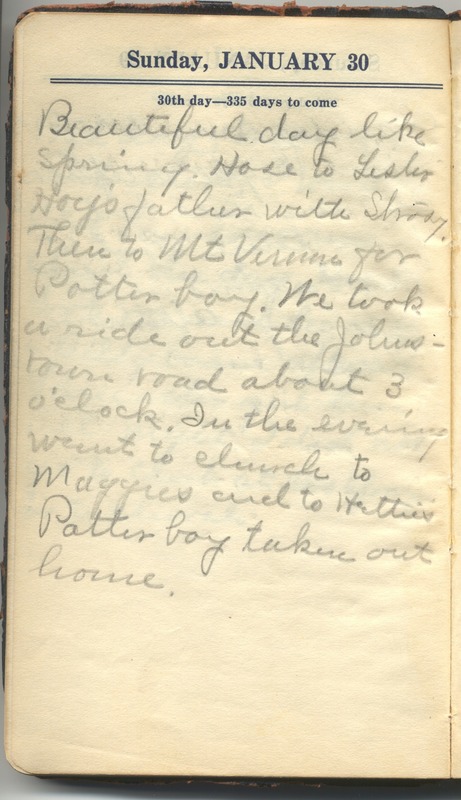 Roberta Hopkins' Diary 1927 (p. 36)