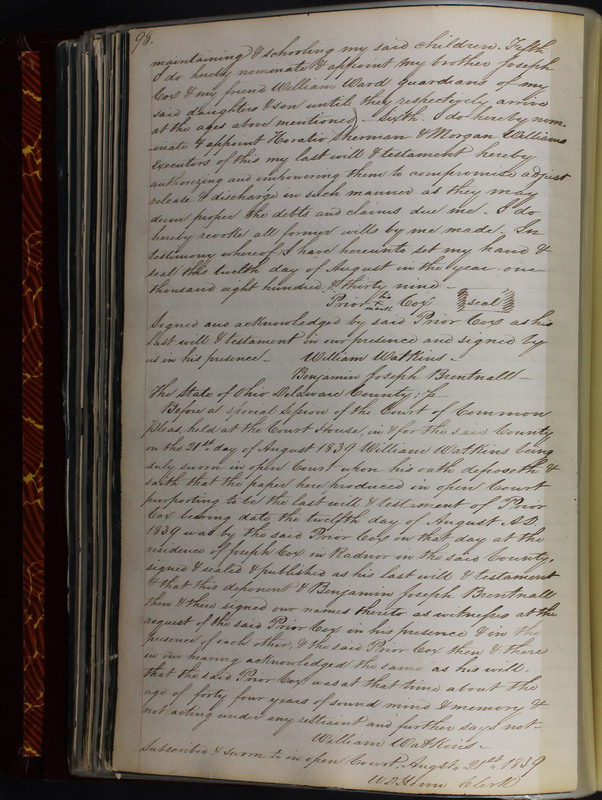 Delaware County Ohio Will Records Vol. 2 1835-1850 (p. 143)