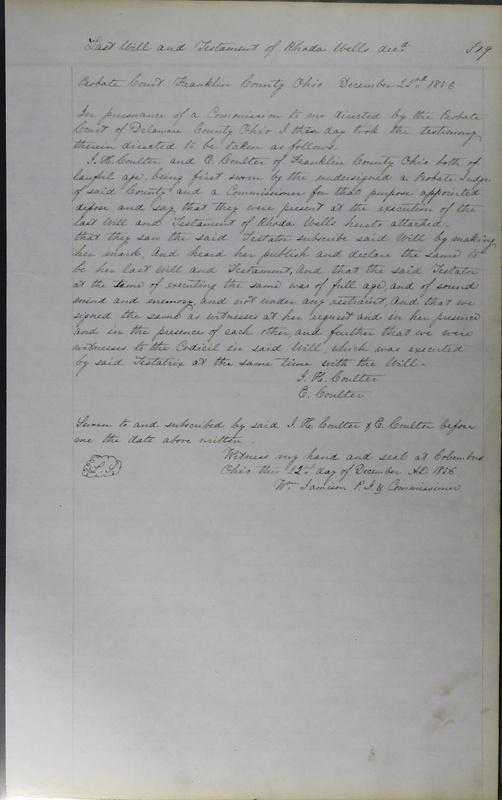 Delaware County Ohio Will Records Vol. 3 1850-1859 (p. 371)