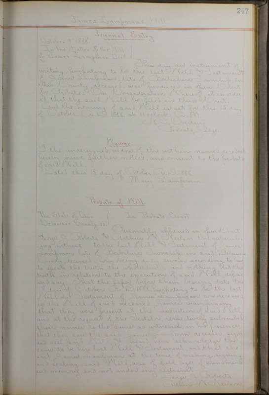 Delaware County Ohio Will Records Vol. 8 1887-1890 (p. 313)