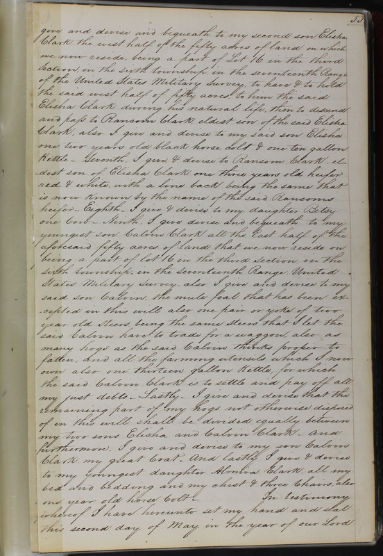 Delaware County Ohio Will Records Vol. 2 1835-1850 (p. 100)