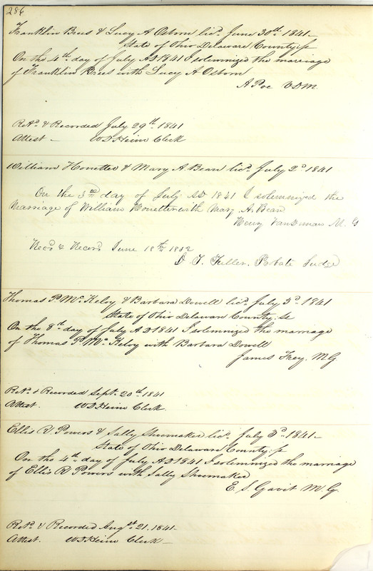 Marriage Records Vol.1 1835-1845 (p. 290)