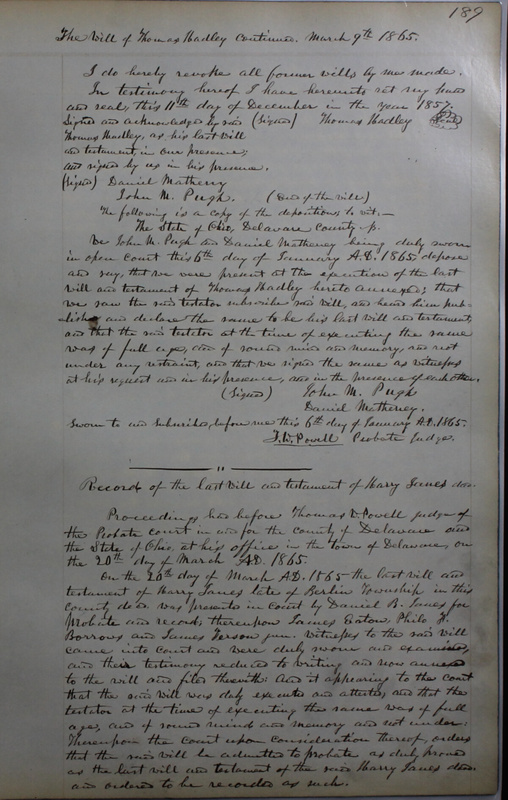 Delaware County Ohio Will Records Vol. 4 1859-1869 (p. 221)