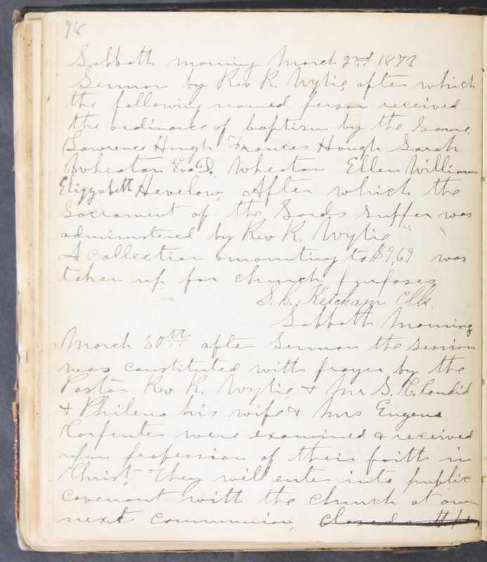 Sessional Records of the 1st Presbyterian Church of Trenton, Delaware Co., Ohio, 1831 (p. 104)