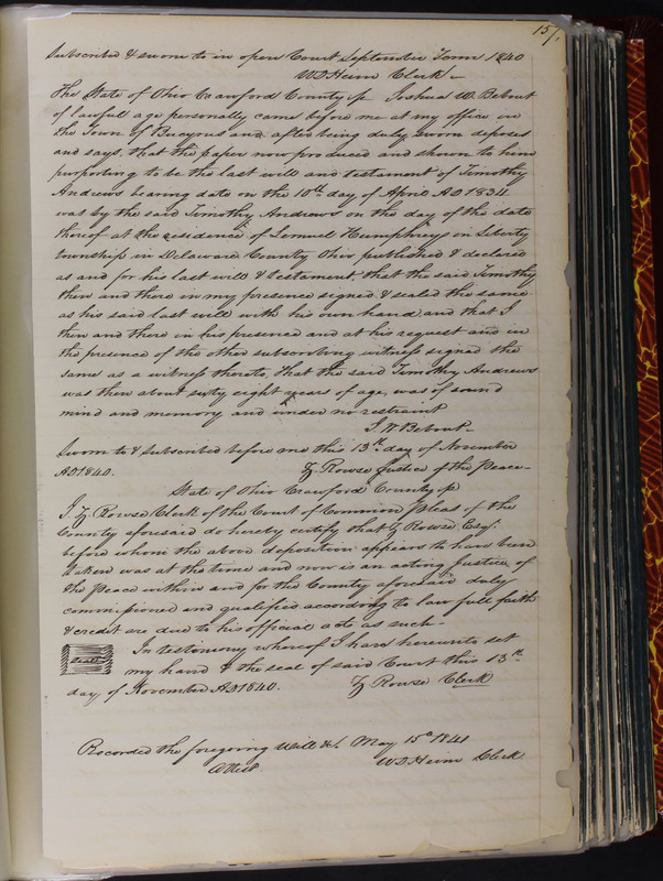 Delaware County Ohio Will Records Vol. 2 1835-1850 (p. 202)