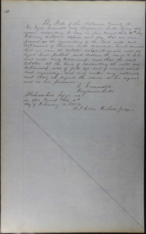 Delaware County Ohio Will Records Vol. 3 1850-1859 (p. 216)