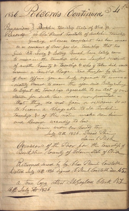 Record Book of Berkshire Township No. 2 1807-1843 (p. 67)