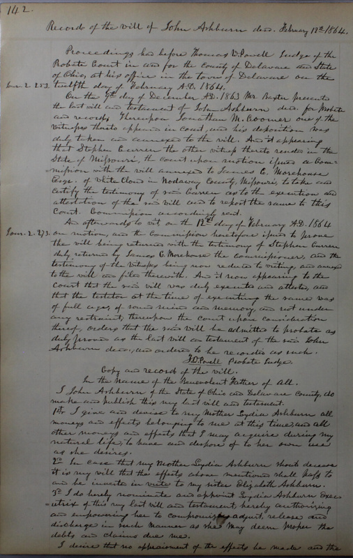 Delaware County Ohio Will Records Vol. 4 1859-1869 (p. 174)