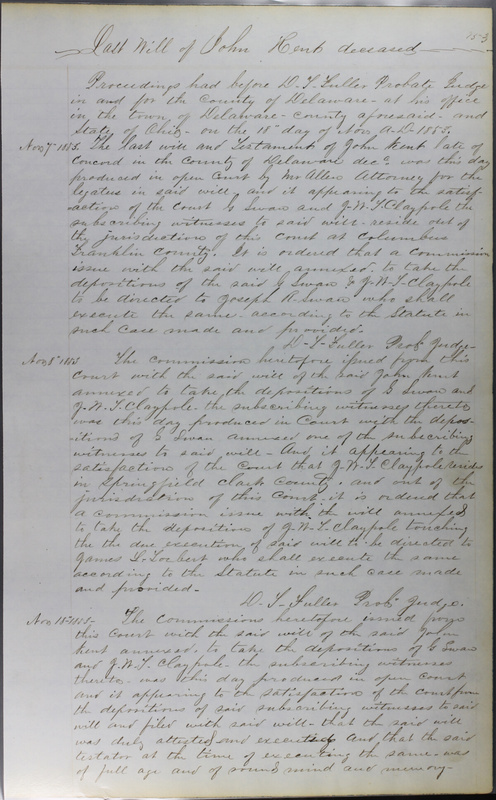 Delaware County Ohio Will Records Vol. 3 1850-1859 (p. 205)