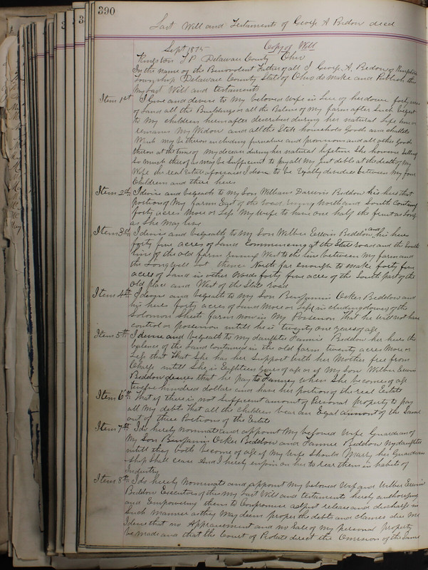 Delaware County Ohio Will Records Vol. 5 1869-1876 (p. 423)