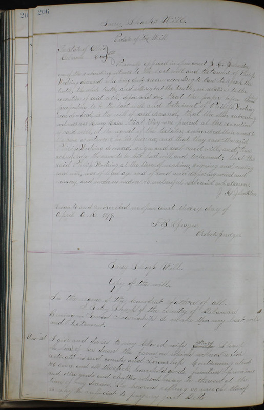 Delaware County Ohio Will Records Vol. 6 1876-1883 (p. 263)