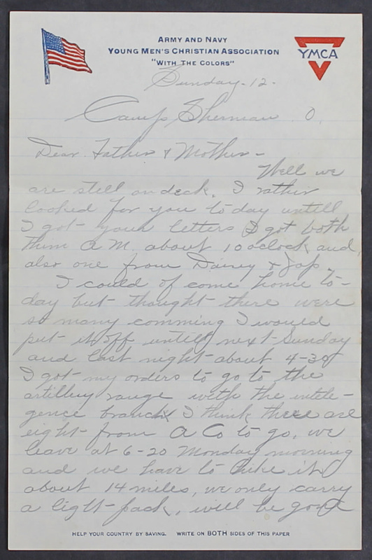 Charlie C. Bricker World War I Letters (p. 14)