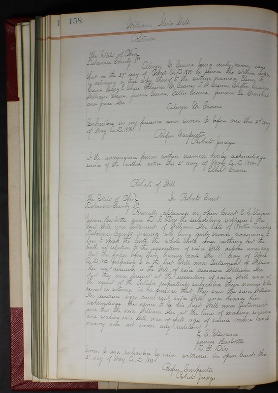 Delaware County Ohio Will Records Vol. 7 1883-1887 (p. 218)