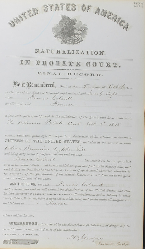 Naturalization Records Delaware County OH (p. 333)