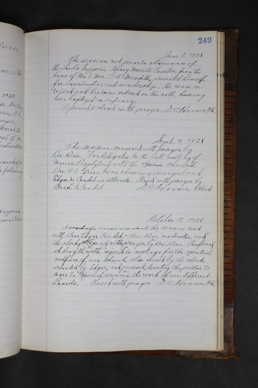 Sessional Records of the 1st Presbyterian Church of Trenton Delaware County Ohio 1873-1937 (p. 237)