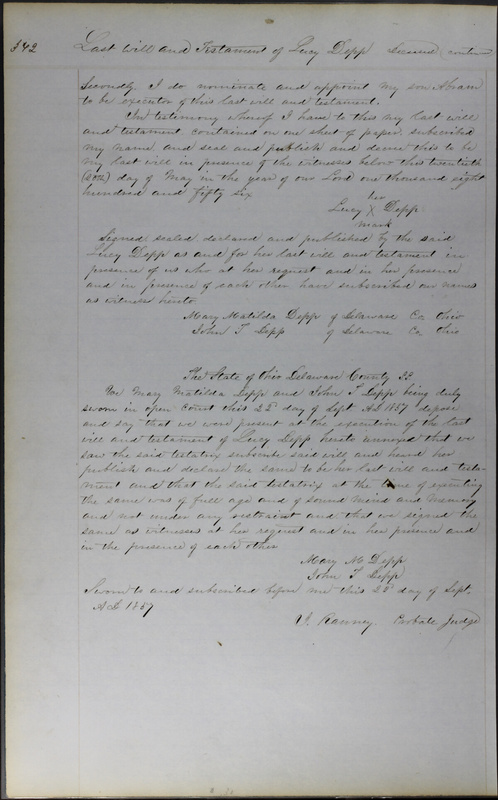 Delaware County Ohio Will Records Vol. 3 1850-1859 (p. 423)