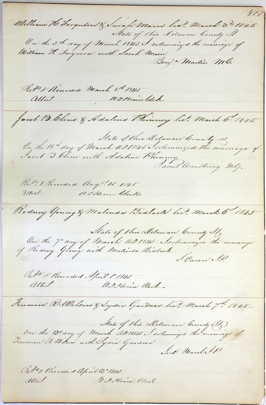 Marriage Records Vol.1 1835-1845 (p. 481)