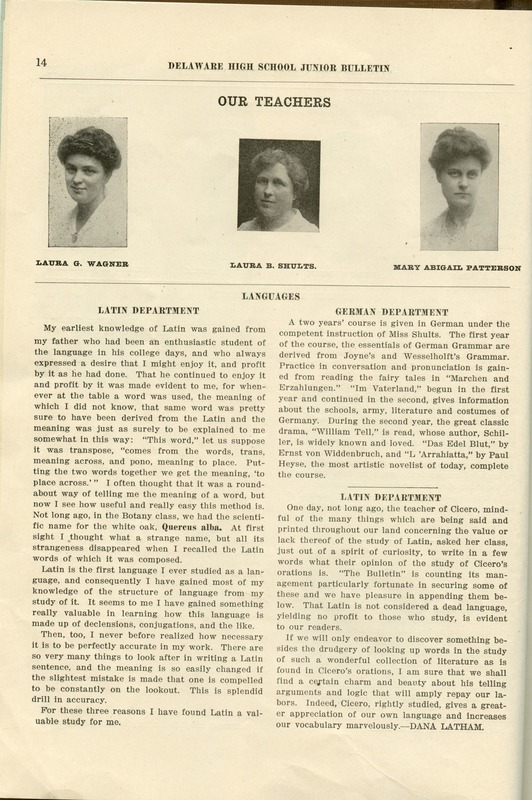 Delaware High School Bulletin 1915 (p. 16)