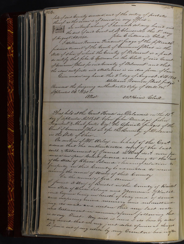 Delaware County Ohio Will Records Vol. 2 1835-1850 (p. 169)