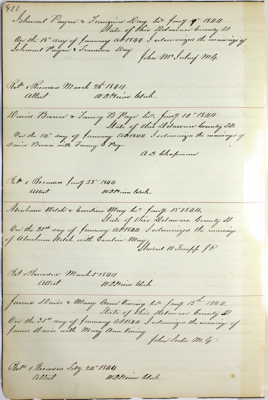 Marriage Records Vol.1 1835-1845 (p. 424)