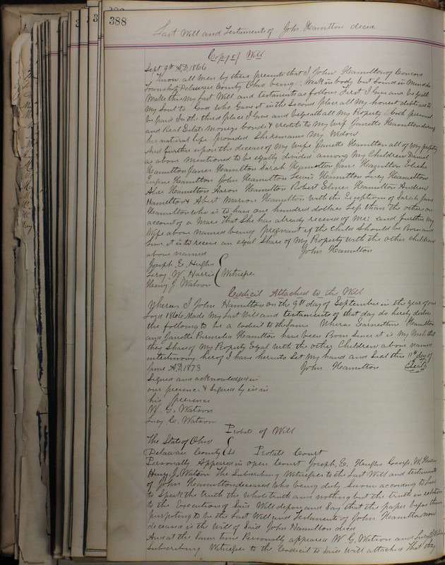 Delaware County Ohio Will Records Vol. 5 1869-1876 (p. 421)